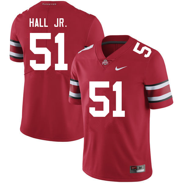 Men #51 Michael Hall Jr. Ohio State Buckeyes College Football Jerseys Sale-Red
